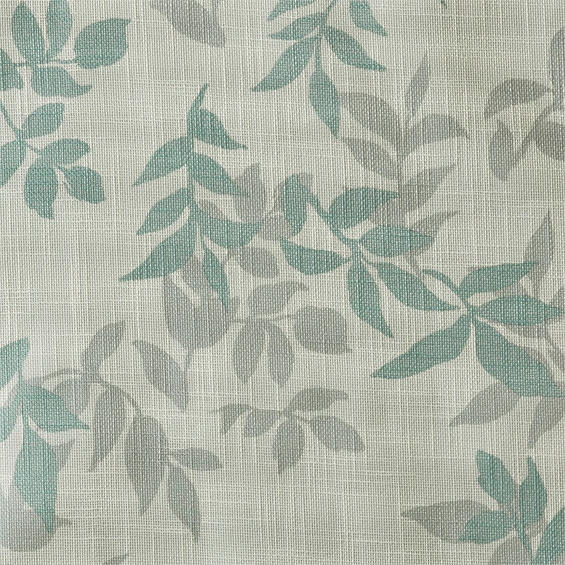 Pemberly Row Contemporary Fabric Printed Botanical Blackout Panel in Aqua