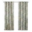 Pemberly Row Contemporary Fabric Printed Botanical Blackout Panel in Aqua