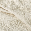 Pemberly Row Contemporary 3-Piece Fabric Fitted Bedspread Set in Cream