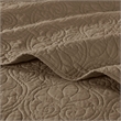 Pemberly Row Transitional Fabric Reversible Bedspread Set in Mocha