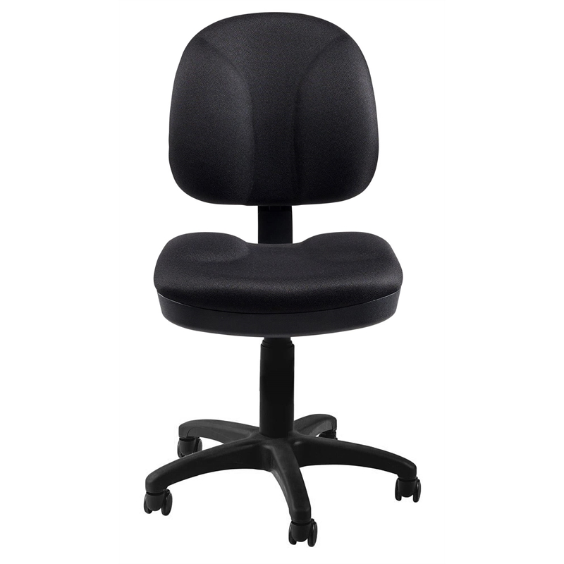 Pemberly Row Comfort Task Chair Fabric Padded 18-22 Inches Height Black