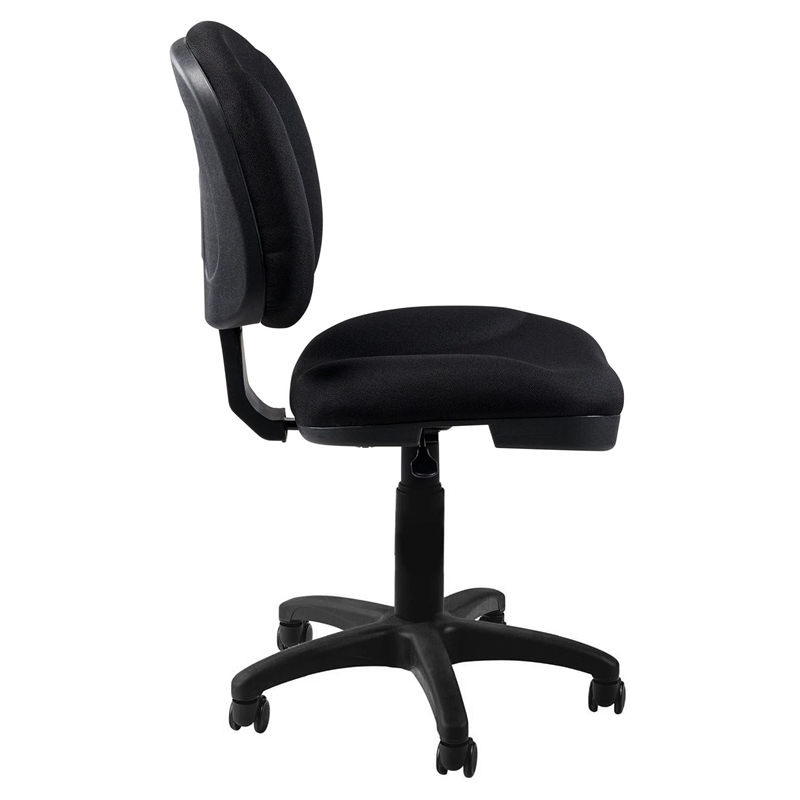 Pemberly Row Comfort Task Chair Fabric Padded 18-22 Inches Height Black