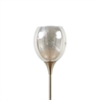 Pemberly Row Iron Metal Floor Lamp with Glass Shade in Antique Brass