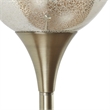 Pemberly Row Iron Metal Floor Lamp with Glass Shade in Antique Brass