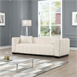 Pemberly Row 3-PC Living Room Furniture Velvet Fabric Sofa+2-Armchairs Set-Beige