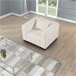 Pemberly Row 3-PC Living Room Furniture Velvet Fabric Sofa+2-Armchairs Set-Beige