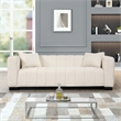 Pemberly Row 2-PC Living Room Furniture Velvet Fabric Sofa+Armchair Set-Beige