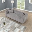 Pemberly Row 2-Piece Living Room Furniture Velvet Sofa+Loveseat Set-Light Gray