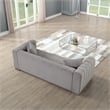 Pemberly Row 2-Piece Living Room Furniture Velvet Sofa+Loveseat Set-Light Gray
