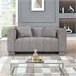 Pemberly Row 2-Piece Living Room Furniture Velvet Sofa+Loveseat Set-Light Gray