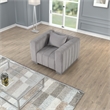 Pemberly Row 3-PC Living Room Furniture Velvet Sofa+2-Armchairs Set-Light Gray