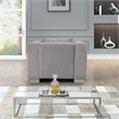 Pemberly Row 2-PC Living Room Furniture Velvet Fabric Sofa+Chair Set-Light Gray