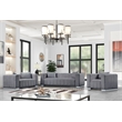Pemberly Row 3-PC Living Room Furniture Velvet Sofa+Loveseat+Armchair Set-Gray