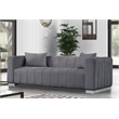 Pemberly Row 2-PC Living Room Furniture Velvet Fabric Sofa+Armchair Set-Gray