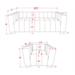 Pemberly Row 2-PC Living Room Furniture Velvet Fabric Sofa+Armchair Set-Gray
