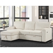 Pemberly Row Reversible Storage Chaise Sleeper Corduroy Fabric Sofa - Beige