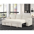 Pemberly Row Reversible Storage Chaise Sleeper Corduroy Fabric Sofa - Beige