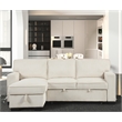 Pemberly Row Reversible Storage Chaise Sleeper Corduroy Fabric Sofa - Beige