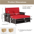 Pemberly Row Modern / Contemporary Patio Rattan Daybed Lounge in Red