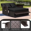 Pemberly Row Contemporary Patio Rattan Daybed Lounge in Black