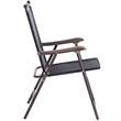Pemberly Row Set of 2 Patio Steel Folding Sling Back Chairs in Black