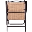 Pemberly Row Set of 2 Patio Steel Folding Sling Back Chairs in Yellow