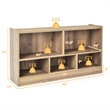 Pemberly Row Contemporary Kids 2-Shelf Wood Bookcase 5-Cube in Natural