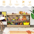 Pemberly Row Contemporary Kids 2-Shelf Wood Bookcase 5-Cube in Natural