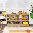 Pemberly Row Contemporary Kids 2-Shelf Wood Bookcase 5-Cube in Natural
