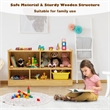 Pemberly Row Contemporary Kids 2-Shelf Wood Bookcase 5-Cube in Beige