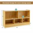 Pemberly Row Contemporary Kids 2-Shelf Wood Bookcase 5-Cube in Beige