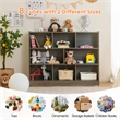 Pemberly Row Contemporary 3-tier Open Bookcase 8-Cube in Gray