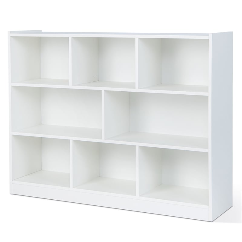 Pemberly Row Contemporary 3-tier Open Bookcase 8-Cube in White