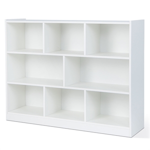 Pemberly Row Contemporary 3-tier Open Bookcase 8-Cube in White