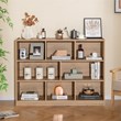 Pemberly Row Contemporary 3-tier Open Bookcase 8-Cube in Natural