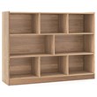 Pemberly Row Contemporary 3-tier Open Bookcase 8-Cube in Natural