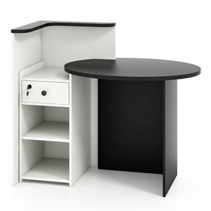 Pemberly Row Front Reception Counter Desk Checkout Office Desk in Black