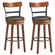 Pemberly Row Set of 2 BarStool 30.5'' Swivel Pub Height Dining Chair