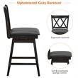 Pemberly Row Set of 2 Barstools Swivel Counter Height Chairs in Black