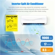 Pemberly Row 9000 BTU Split Air Conditioner & Heater Wall Mount AC Unit in White