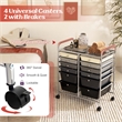 Pemberly Row 12 Drawers Rolling Cart Mutlicolor Studio Organizer Bins in Gray