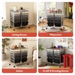 Pemberly Row 12 Drawers Rolling Cart Mutlicolor Studio Organizer Bins in Gray