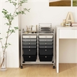 Pemberly Row 12 Drawers Rolling Cart Mutlicolor Studio Organizer Bins in Gray