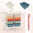 Pemberly Row Plastic 12 Drawers Rolling Cart Mutlicolor Organizer Bins - Macaron