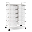 Pemberly Row 10-Drawer Storage Cart Utility Rolling Trolley in Clear