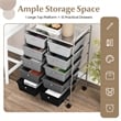 Pemberly Row 10-Drawer Storage Cart Utility Rolling Trolley in Black