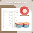 Pemberly Row 10-Drawer Plastic Storage Cart Utility Rolling Trolley in Macaron