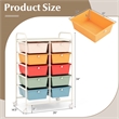 Pemberly Row 10-Drawer Plastic Storage Cart Utility Rolling Trolley in Macaron
