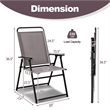 Pemberly Row 4pcs Patio Portable Folding Sling Chairs Dining in Gray