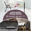 Pemberly Row 4pcs Patio Portable Folding Sling Chairs Dining in Gray